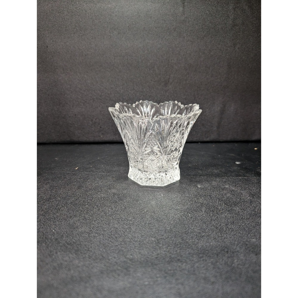 Cut Glass Crystal Rose Vase, Multi-use Vase, Floral Display, 3.25" Vase, Accent